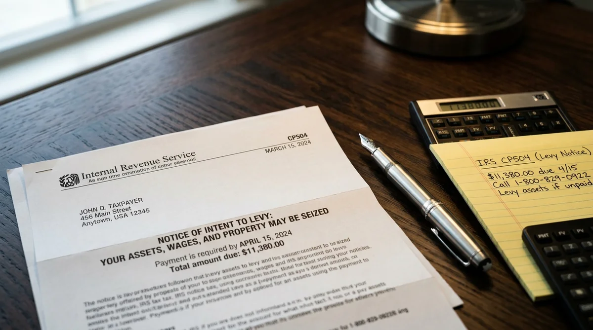 IRS bank account levy notice review and financial statement preparation