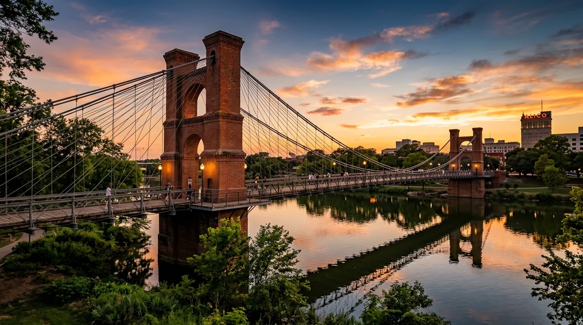 Waco Texas suspension bridge landscape representing Central Texas taxpayer protections